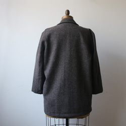 ウール100％ 羊毛 厚地 ほっこり暖か コート anvai オリジナル マニッシュ ジャケット ブラウン G33 10枚目の画像