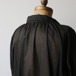 【 最終PRICE 】柔らかコットン100％スキッパー ロングシャツ ゆったりビックシルエット黒G71 8枚目の画像