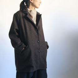 2/12まで【 最終 SALE 】ウール100％ほっこり暖かコート  ジャケット チェスター ダークブラウンK85B 2枚目の画像