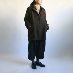 2/12まで【 最終 SALE 】ウール100％ほっこり暖かコート  ジャケット チェスター ダークブラウンK85B 6枚目の画像