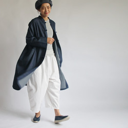 *◆ラスト1点●夏夏SALE●甘織デニムDENIM 花ボタン長袖ワンピース羽織コート前開きカンフーH21 2枚目の画像