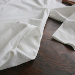 ◆ラスト1点●2019夏夏SALE● コットン100％ブロード織り 丸襟 ロングシャツ 前開き 白 ホワイト R30 6枚目の画像