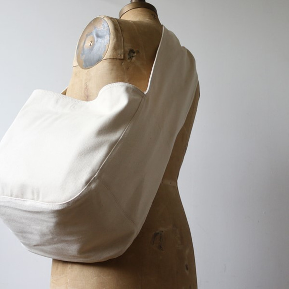 ⁑ラスト２　夏準備ＳＡＬＥ　生成キャンバス デニム シンプルくったり斜めがけショルダー鞄バッグ　Z38A 10枚目の画像