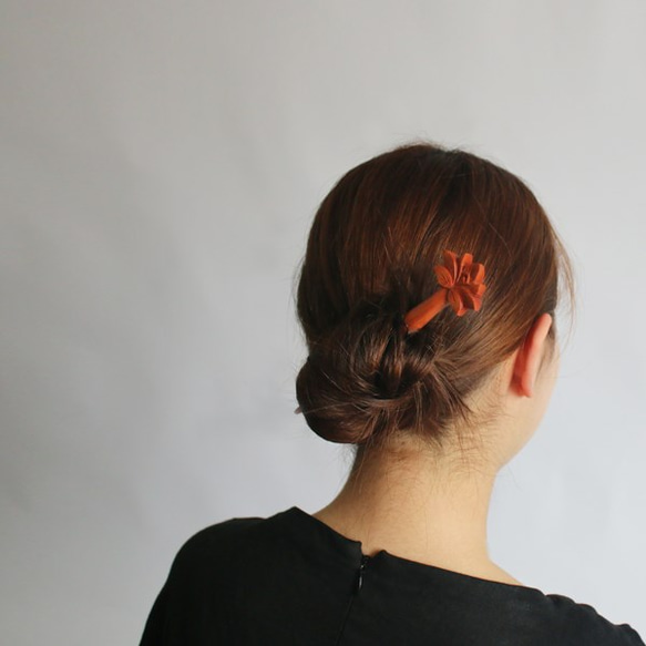 ⁂ラスト１◎装いＰＲＩＣＥ。蓮の花：木彫ウッドカービング 【 装い かんざし簪 】髪飾りヘアー着物S30 5枚目の画像