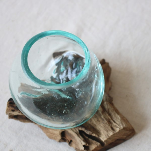 ●最終PRICE●anvaiセレクト流木とBALIガラスのオブジェ花瓶アクアリウムS59T 2枚目の画像
