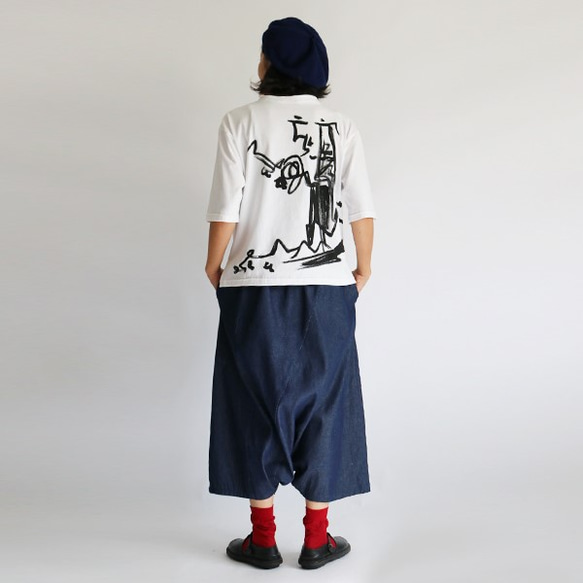 ラスト1点。初夏支度ＰＲＩＣＥ。『大人 Tシャツ衣　手描く編』 厚地 度詰 天竺コットン100％ ARTB02 8枚目の画像