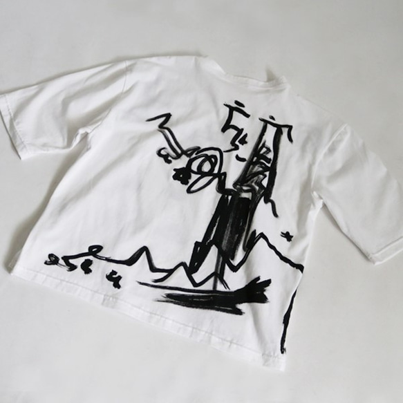 ラスト1点。初夏支度ＰＲＩＣＥ。『大人 Tシャツ衣　手描く編』 厚地 度詰 天竺コットン100％ ARTB02 10枚目の画像