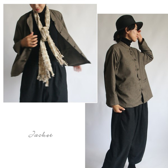 セットアップ。気楽なフォーマル着にもなる花ボタン ジャケット＆スカートB89A(st)(jk127)(sk001) 6枚目の画像