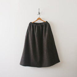 ミックス ツィード ウール100％ ロング スカート ゆったり ブラウン K16B(sk001) 6枚目の画像