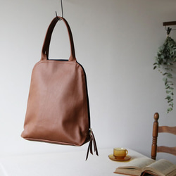 ＊ラスト１。秋ＰＲＩＣＥ「賢良な鞄」上質PUレザー トート バッグ A4サイズ可 ブラウン Z97E 2枚目の画像