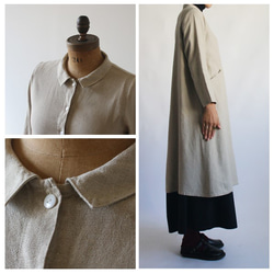 リネン麻MIX はおる ロング コート ジャケット羽織ナチュラル K68(dr226) 3枚目の画像