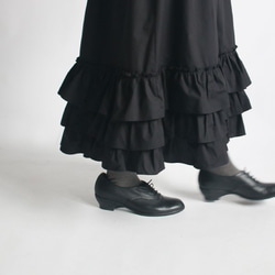 『大人甘めのふりフリル スカート』コットン100% 裾フリル ペチコート 重ね着 黒K74(sk050) 6枚目の画像