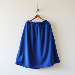 「青い海スカート」とろみスカート 二重生地で透けないスカート フレア ブルーY15(sk001) 10枚目の画像