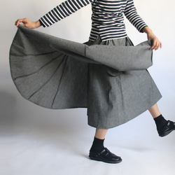 「布重ね 燕尾 スカート」デニム 贅沢 多重ロング丈ゆったりスカートR99B(sk013) 4枚目の画像