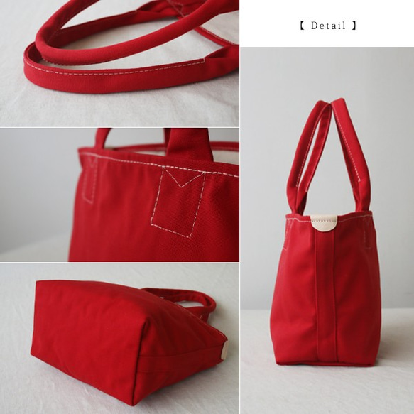 ラスト１●春ウララＰＲＩＣＥ。●Sサイズ●帆布キャンバス『いい長さの持ち手 赤い鞄』トート＆ハンド バッグZ36S 3枚目の画像