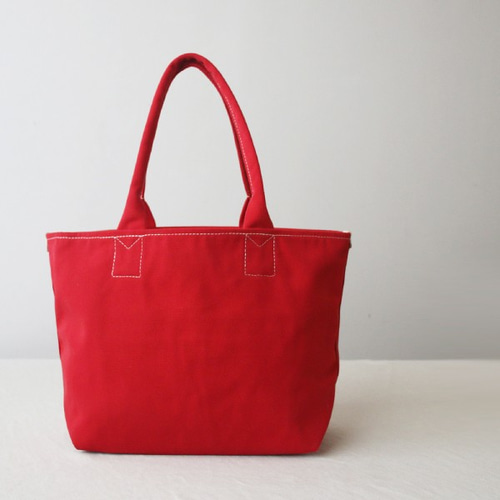 ラスト1。秋PRICE。【Mサイズ】帆布キャンバス『赤い鞄