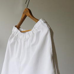 白・着る『抜け目ないバルーン パンツ 』８０ｃｍ丈 コットン チノ ゆったりボール白F73（pt149) 8枚目の画像