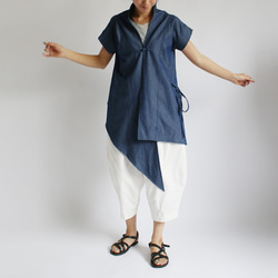 『変形裾 カシュクール羽織りジャケット 』甘織デニムＤＥＮＩＭ カーディガン H23（sh134) 8枚目の画像