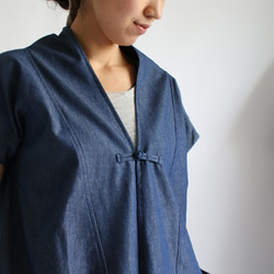 『変形裾 カシュクール羽織りジャケット 』甘織デニムＤＥＮＩＭ カーディガン H23（sh134) 6枚目の画像
