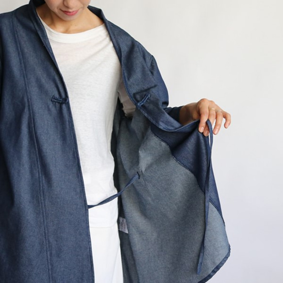 『変形裾 カシュクール羽織りジャケット 』甘織デニムＤＥＮＩＭ カーディガン H23（sh134) 7枚目の画像