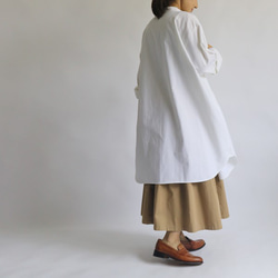 「冬の白。立襟 画家シャツ」紗織コットン100％羊飼いスタンド襟H20（sh300) 9枚目の画像