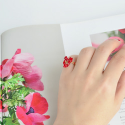 莓果紅閃光戒指 ୨୧ 古典絲帶 ୨୧ 迷你尺寸 第3張的照片