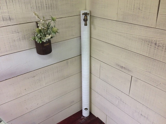 タイル水栓柱 オールホワイト［商品番号：c15］ 2枚目の画像