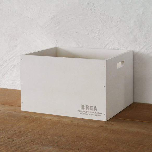 木箱 新聞ストッカー ホワイト シンプル 収納ボックス BREA-1499-WHSP 1枚目の画像