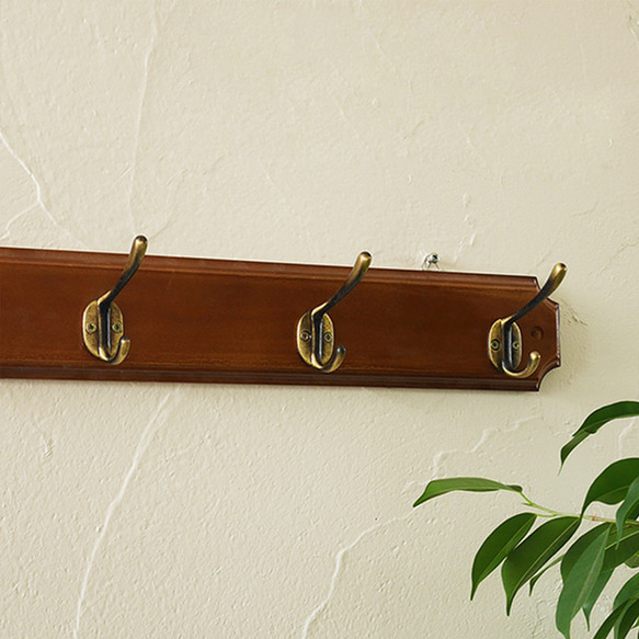 おしゃれ アンティークフック 50cm ダークブラウン BREA-500 その他