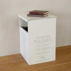 おしゃれ ダストボックス No.6 ホワイト 木製 ごみ箱 6L BREA-1279-WH 2枚目の画像