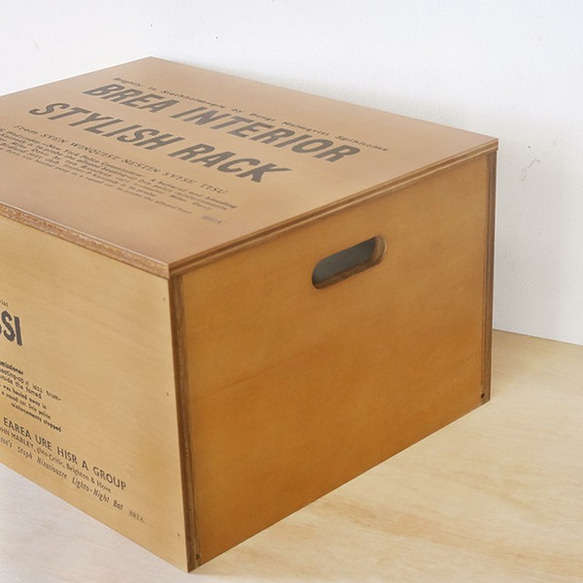 収納ボックス大  ブラウン ふた付き 木箱  BREA-1461BR 3枚目の画像