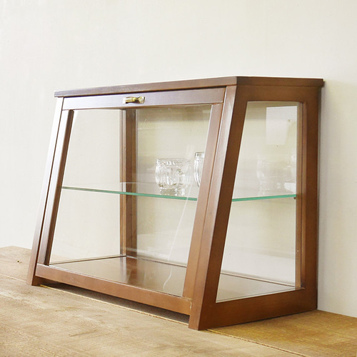 送料無料】ガラスショーケースNo.2 ダークブラウン BREA-1248DB
