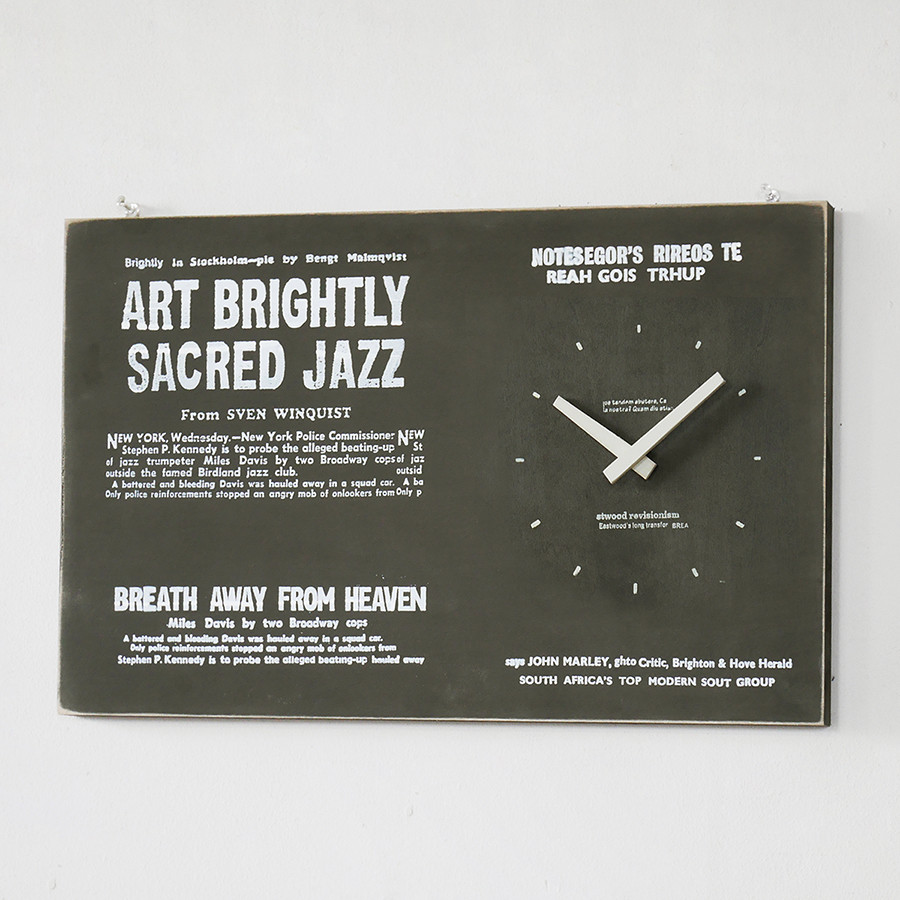 男前 ブラック 壁掛け時計 大 BREA-1560