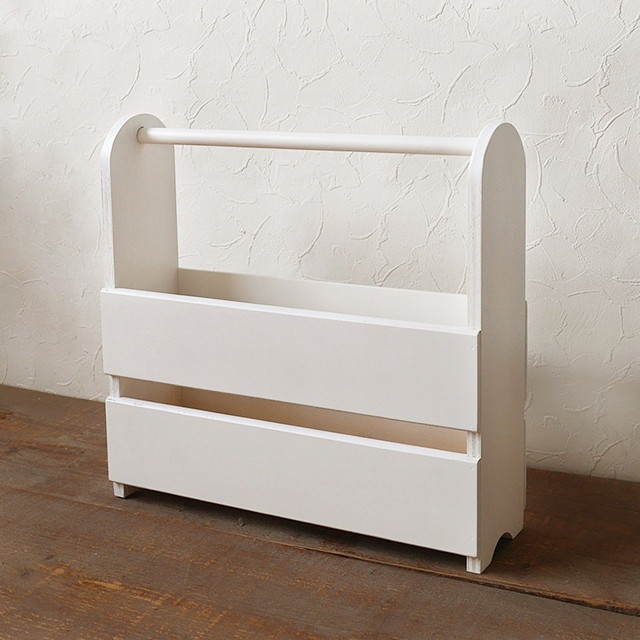 マガジンラックスリム　ホワイト BREA-055-WH