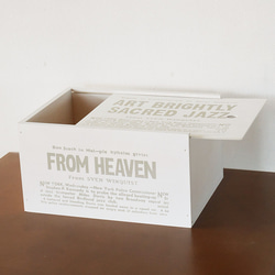 スライドふた付きボックス ホワイト木箱 小物入れ 3枚目の画像