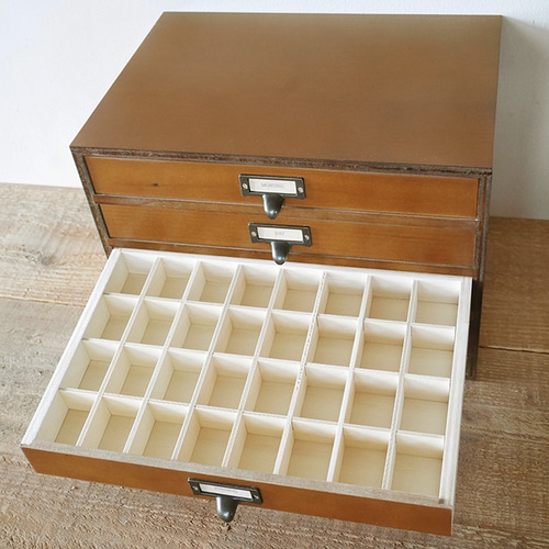 便利な 仕切り付き 収納引き出し ダークブラウン BREA-1204 その他