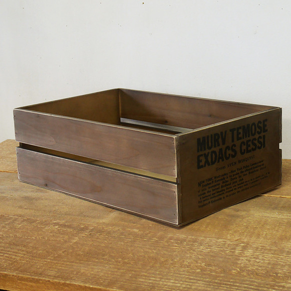 木箱 収納ボックス アンティーク大　BREA-1423 4枚目の画像
