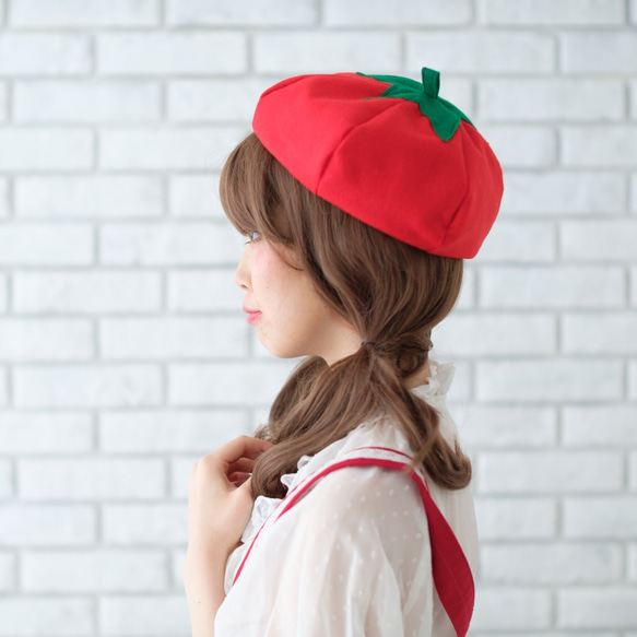 【人気】野菜帽子　トマト 3枚目の画像