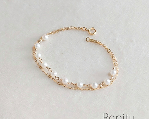 14kgf☆淡水パール 2連ブレスレット ブレスレット Rapity 通販