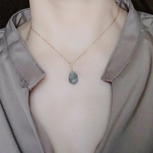 天然石☆激レア☆パープルラブラドライトのペンダントトップ14kgf