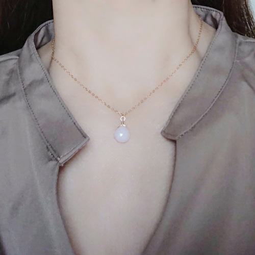 14kgf☆天然石ピンクオパール ネックレス ネックレス・ペンダント