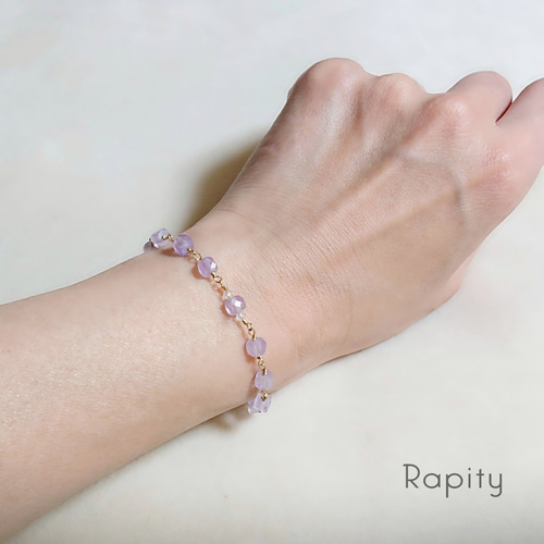 RHODORITE GARNET & PINK AMETHYST BRACELET(2JU0217)K10
