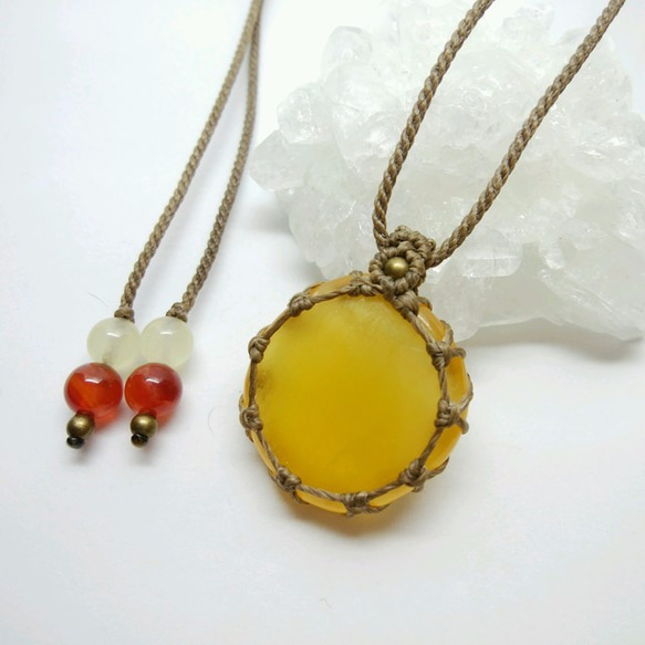 猫と蝶々 オレンジ カルサイト