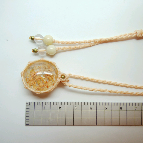 ガーデンクォーツ（花） 天然石マクラメ編みペンダント 5枚目の画像
