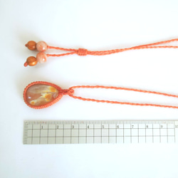 アゲート 天然石マクラメ編みペンダント 5枚目の画像