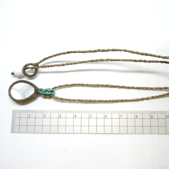 マザーオブパール マクラメ編みネックレス 5枚目の画像