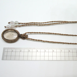 ルチルクォーツ 天然石マクラメ編みペンダント 5枚目の画像