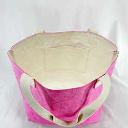 特殊輕質材質皺紋大手提包（粉色） 第8張的照片