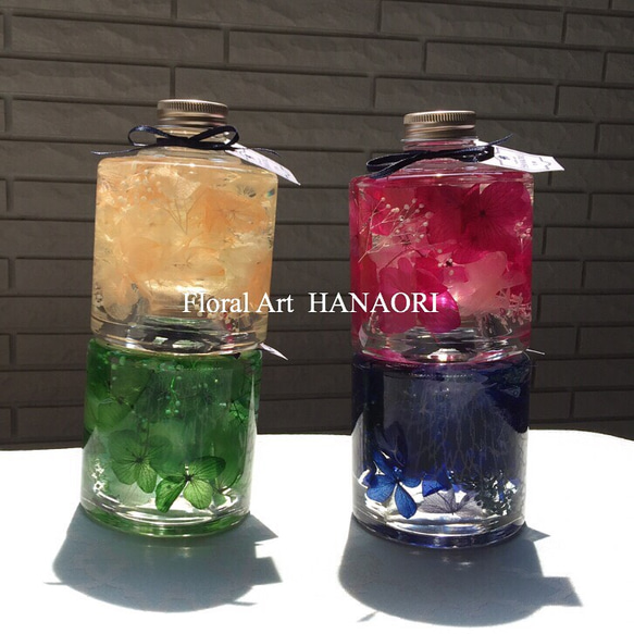 ハーバリウム☆お好きな2色セット『4coler jewelry - stacking bottle』 1枚目の画像