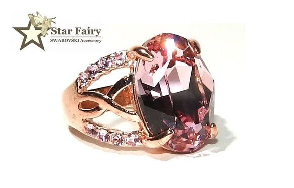 ☆ 新作 ☆ SWAROVSKI ライトローズ ジュエリーリング Ⅲ 1枚目の画像